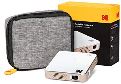 KODAK Proyector portátil ultra mini | Proyector Pico recargable HD LED DLP - Pantalla de 100 - Incluye funda blanda