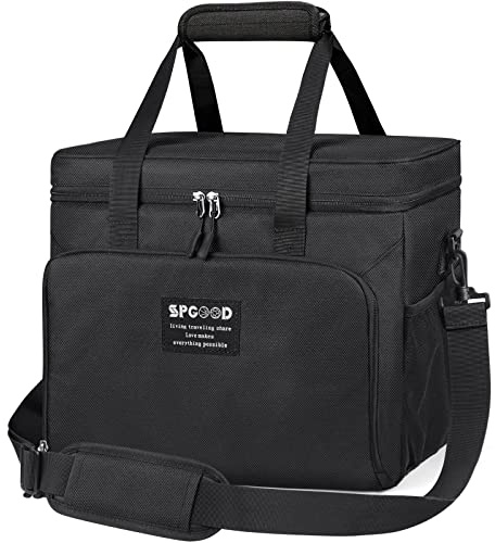 SPGOOD Bolsa isotérmica de 20 L/30 L/40 L, bolsa térmica para pícnic, grande, aislada, plegable, para congelador, para la playa, pícnic, camping, barbacoa, oficina