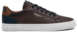 Pepe Jeans Kenton Court - Baskets en Cuir Marron