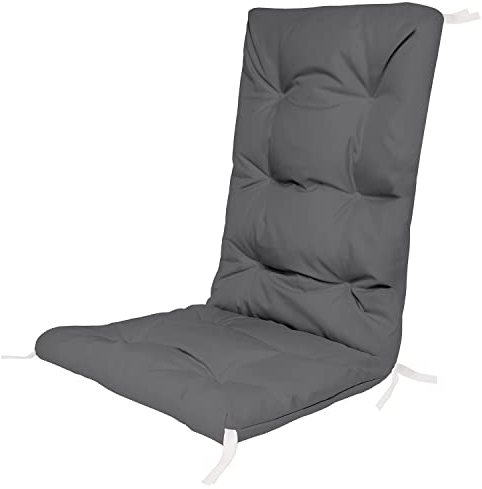 Ferocity Hochlehner Auflagen für Stühle 130 x 50 x 5 cm Gartenstuhl Sitzpolster Sitzauflagen Outdoor Kissen Palettenauflage Bankauflage Polsterauflage Matratze Gartenpolster Farbe Graphite [146]