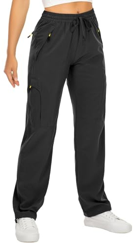 mosingle Womens Hiking Walking Trousers for Safari Cargo Travel | Lightweight, Quick Dry, UPF 50 Outdoor Pants for Camping Work Golf Trekking Zipper Pockets