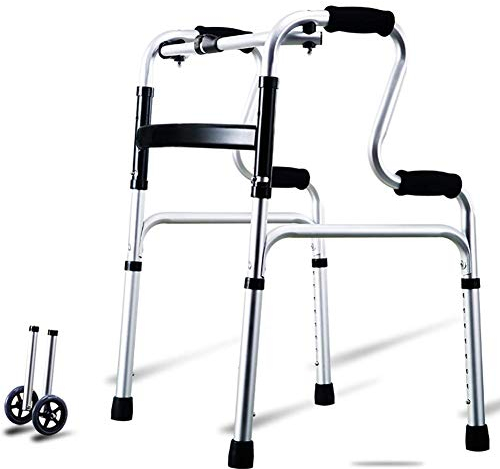 Walkers för seniorer Seniorer Walkers med stora hjul, aluminium lätt justerbar höjd Step Assist för inomhus utomhus rollator Walker, hållbart mobilitetshjälp The New