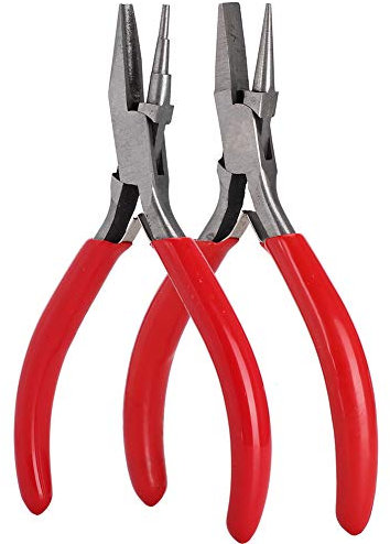 HERCHR Pinze per Fili Metallici 2PCS, Moli a Becco Tondo, Pinze per Piegare Fili, Pinza per Piegare Fili E per Piegare Fili, Pinze per Creare Gioielli
