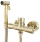 Wussh Concealed Toilet Douche Muslim Bidet Shattaf Shower Spray Kit with Hot and Cold Mixing Value Set Brass Wall Mounted Brushed Gold
