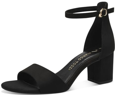 MARCO TOZZI Damen Sandalen mit Absatz mit Riemen Elegant, Schwarz (Black), 38 EU