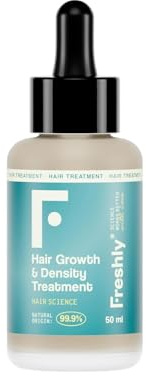 Freshly - Tratamiento Serum Capilar Anticaída del Pelo Hair Growth & Density Treatment - Fórmula 99,9% Natural - Para el Crecimiento y Densidad del Cabello - Pelo Fuerte y Saludable - 50 ml