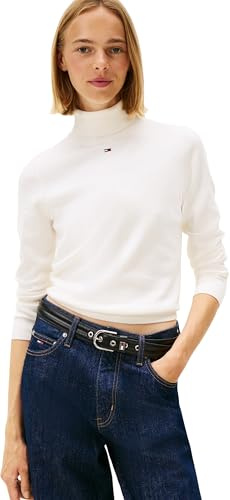 Tommy Jeans Tjw Essential Trtlnk Sweater Dw0dw21672 Suéter pulóver Mujer (Pack de 1)