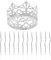UDNFHL 1 Pezzo di Corona di Compleanno in Metallo, 12 Candele Curve, Copricapo d'Argento Principessa, Topper per Torta, Decorazione per Feste di Compleanno.