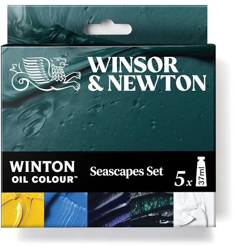Winsor & Newton Winton Oil Color Paint Set, Seascape, 5 x 37ml Tubes