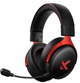UNVO MCHOSE V9 Gaming Headphones, 7.1 Surround Sound, Black and Red, Aluminum Alloy, 265g Lightweight, EQ Sound Effects, Professional FPS Gaming Headset with Software, C-Media Sound Card (黑红)