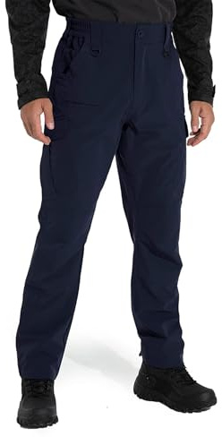 GymBrave Pantaloni da Escursione Uomo Pantaloni Cargo Elasticizzati Pantaloni da Outdoor Leggeri Pantaloni Tattici con 9 Tasche Blu Navy 34W×30L