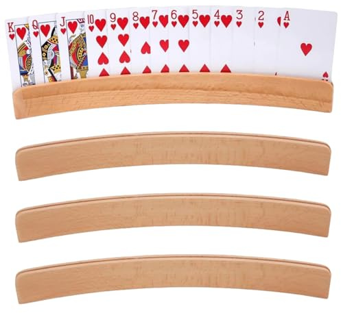 MENUY 4 supporti per carte da gioco, 33 cm, in legno, liberare le mani, adatto per adulti e anziani
