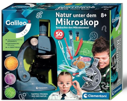 Galileo Lab Natura al microscopio - Microscopio per bambini - Esperimenti per bambini dagli 8 anni, Ricercatori Set di Clementoni 59487