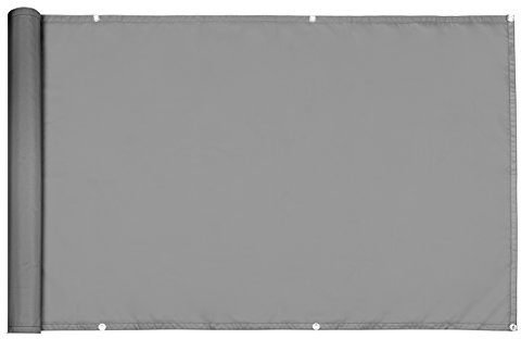 Detex® Balkon Sichtschutz Wetterfest 5m UV-Beständig Garten Balkonverkleidung Windschutz 90cm Hoch Balkonschutz ohne Bohren Zaun Grau