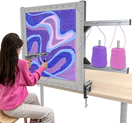 NODOCA 70cm Tufting Frame with Knobs, Aluminum Metal Frame for Rug Making, Tufting Cloth Stand for Beginners