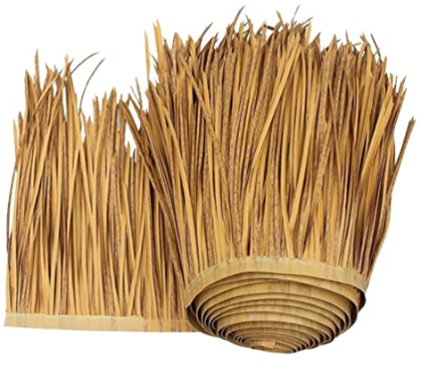 Artificial Thatch Roof Straw Roof Artificial Palm Thatch Rolls Simulated Retardant Thatch Decoration Garden Patio Cover for Garden Patio Umbrella Fence Party Decoration