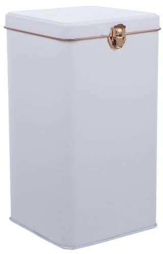 Luxshiny Tinplate Tea Canister with Airtight Lid and Buckle Lock Portable Metal Loose Leaf Tea Storage Jar 7.48 Inch for Coffee Sugar Pantry Organization