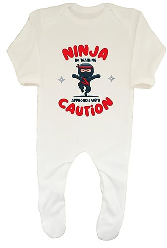 Shopagift Ninja in Training Baby Romper Funny Martial Arts Judo Karate Boys Girls Gift White
