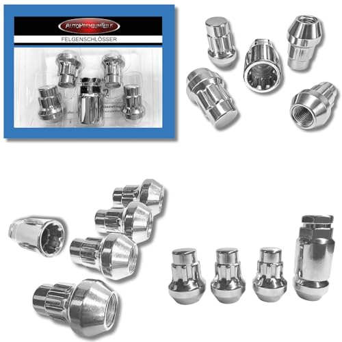 Fälglås M14 x 1,5 konisk krage 60° kompatibel med Tesla Model 3 Model S Model X Model Y 4 x silver fälglås set fälgsäkringar hjulsäkringar fälg stöldskydd hjullås hjulmuttrar