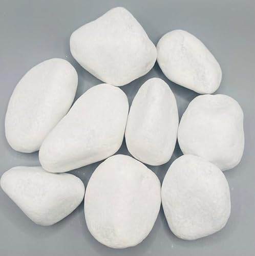 HCommerce snövita dekorativa stenar I marmorgrus I Carrara grus I korn 20–40 mm (1, kilogram)
