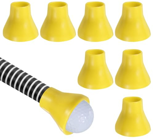 PATIKIL Raccoglitore Palline da Golf, 8Pz Ventosa per Palline da Golf Gomma per Impugnatura Putter per Golfisti Accessori per Manico Oscillazione Putter, Giallo