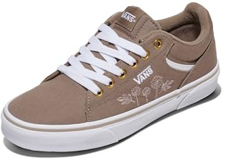 Vans Women's Seldan Shoe | Retro Tennis Inspired Sneakers for Fashion, Work & Everyday Wear, Mono Embroidery Walnut, 9.5