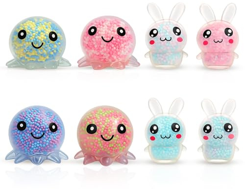 8PCS Stress Ball, Squeeze , Sensory Fidget with Soft Slow-Rebound Texture for Hands and Fingers, Portable Squeeze Ball for Office and Home Use