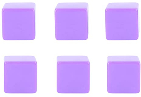 Xiuganpo Set di 6 Blocchi di Dadi Incompiuti Fai da Te Vuoti per L'insegnamento Creativo in Classe e il Tempo di Gioco in Famiglia in Plastica 1,18x1,18x1,18 Pollici (PURPLE)