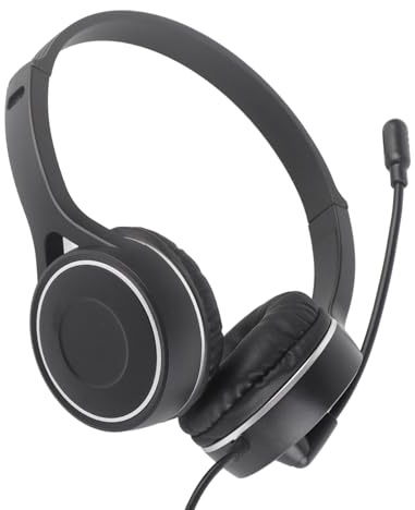 BONKZEBU Kabelanslutna Barnhörlurar över örat Headset, 4D Stereoljudkvalitet USB PC-datorheadset för Musiklyssning, Delning med Vänner, Idealiskt för Flygplan, Bilanvändning