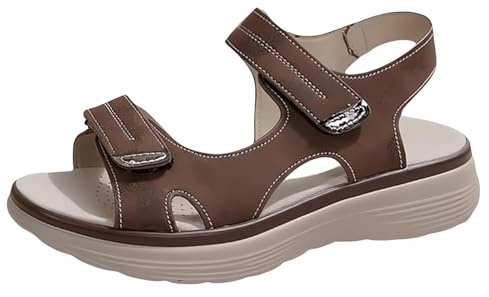 Generiska sandaler, sommarsandaler, dam, remsandaler, dam, med klack, fram, stängd, trekking med utbytbar fotsäng, sandaletter, sommar, bekväma ortopediska moderna, för vandring och resor