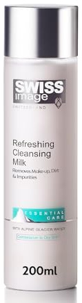 SWISS IMAGE Essential Care Erfrischende Reinigungsmilch, natürliche und wirksame Inhaltsstoffe, ohne Parabene, SLS/SLES und Phthalate, 200 ml