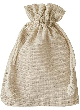 ORGANZABEUTEL24 | 5 Leinensäckchen, Leinenbeutel mit Baumwoll-Kordel, Stoffbeutel, Geschenkverpackung für Geburtstag, Hochzeit, Weihnachten... (30x20 cm)