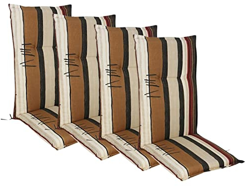 BURI 4X Hochlehner Polsterauflage 123x50cm Stuhlkissen Sesselauflage Sitzpolster