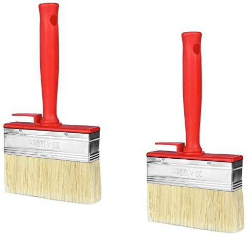 Noosverl 2 Stück Flächenstreicher, Flach-Pinsel-Set,Malerbürste,Pinsel Breit 30×120mm,Lackpinsel für Wand Möbel Zaun Holz Male