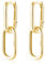 Reffeer Massive 925 Sterling Silber Gliederkette Ohrringe Creolen für Frauen Teenager U Creolen Minimalistische Huggie Tropfen Ohrringe (B-Gold Plated)