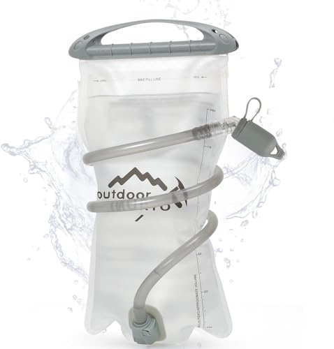 1.5L/2L Hydration Bladder, INOXTO Water Bladder with Water Reservoir Hose Insulator & High Flow Bite Valve for Hiking Backpack, Leak Proof 1.5/2L Water Reservoir for Camping Cycling Running (2L)