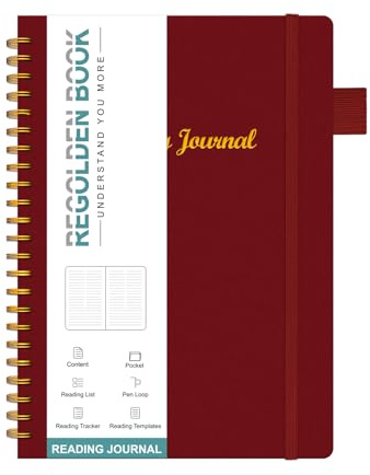 Läs-tidskrifter för bokälskare, bokjournal läsningslogg för läsare för att granska och spåra din läsning, bokklubbsdagbok och planerare, 80 böcker (80 x 14 cm), vinröd