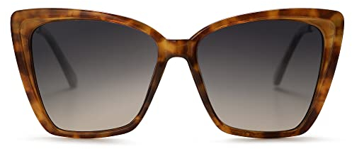 SOJOS Sonnenbrille Damen Cateye Retro,Vintage Mode Katzenauge Polarisierte Quadratisch Sonnenbrillen Größ UV-Schutz SJ2206