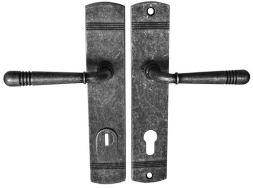Haustür Schutzbeschlag Helena LS Antik Grau HS 92 mm Dr-Dr mit ZA