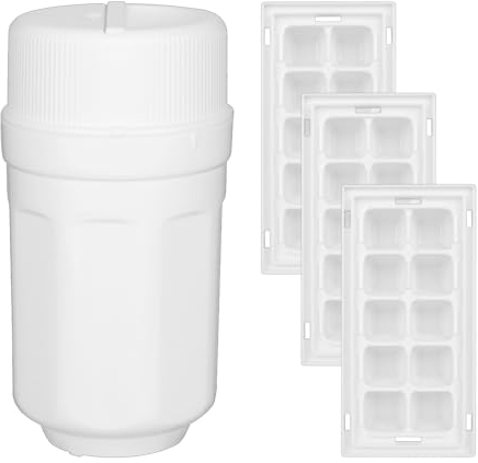 XTDMJ Vassoio per cubetti di ghiaccio con dispensatore, stampo in silicone per congelatore, piccolo contenitore per cubetti di ghiaccio con 10 scomparti per cocktail whisky, bianco