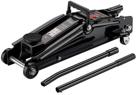 Wiltec Sollevatore auto max 3t, cric idraulico con altezza di sollevamento di 13,5-40 cm, carrello sollevatore per auto, SUV, roulotte, cric idraulico a carrello