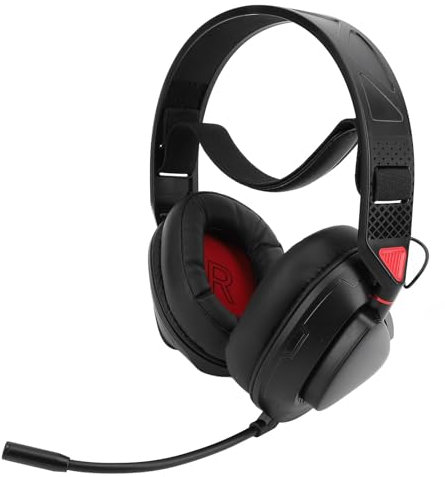 Bonbela Wired Gaming Headset 2.4G-mottagare Bluetooth 4 Lägen Justerbart Huvudband Roterbart Lättvikts Trådlöst Gaming Headset (Svart Röd)