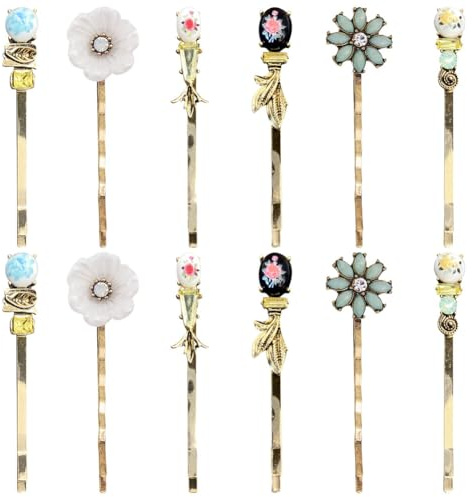 Umibow 12 horquillas de pelo vintage decorativas retro para mujeres y señoras, elegantes horquillas de metal, accesorios para el cabello (estilo retro)
