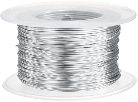 QUARKZMAN 20 Gauge Hantverks- och smyckestråd Aluminiumtråd 0,8 mm x 30 m (T x L) Flexibel böjbar aluminiumtråd Metalltråd Blomtråd för smyckestillverkning, modellering, hantverk, DIY, Ljus Silver