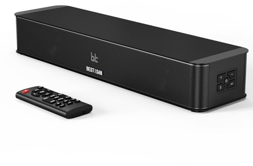 BESTISAN 2.1ch Sound Bar with Built-in Subwoofer, 100W Peak Power, HDMI ARC/Opt/AUX/USB/Bluetooth 5.3, 3 EQ Modes & Volume Boost, 16.5 All-in-One for TV/PC/Gaming/Projector