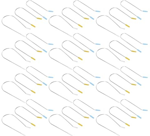 IWOWHERO 48 Pezzi 48 Clip per Bigodini Elettrici in Acciaio Inox Resistente al Calore, Set di Fermagli Metallici a U per Bigodini Caldi da 1,9 CM, 2,54 CM e 3,81 CM, Kit di Ricambio per