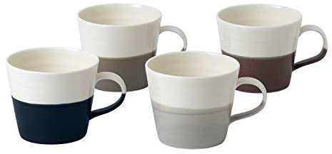 Royal Doulton 40032934 Coffee Studio Mug Small (270ml) Mixed Set of 4 Multi, Porcelain