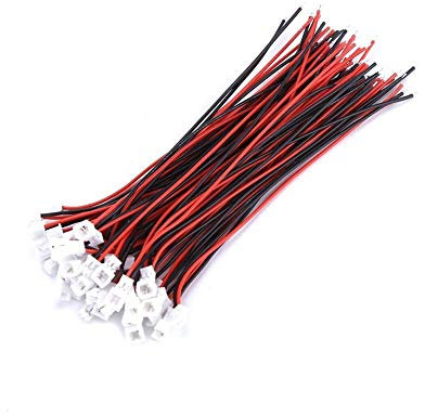 Micro JST 1.25MM 2-Pin JST Connector Wire, Male Female Plug Connector Wires, for Circuit Board, LED Lamp Strip, RC Toys, Battery (20 Sets/Pack)