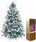 SHATCHI 6Ft/180CM Pre-Lit Lapland Fir Artificial Green Christmas Tree Snow Flocked PE PVC Mixed Tips Hinged Branches Bushy Xmas Home Snowy Decorations, White LEDs and Metal Stand