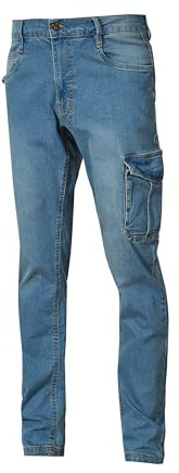 U-POWER | Pantalone da Lavoro JAM, con Porta Ginocchiera, Slim-Fit, 5 Tasche portaoggetti, chiusura con bottone e zip YKK, Elasticizzato, 98% Cotone 2%Elastane